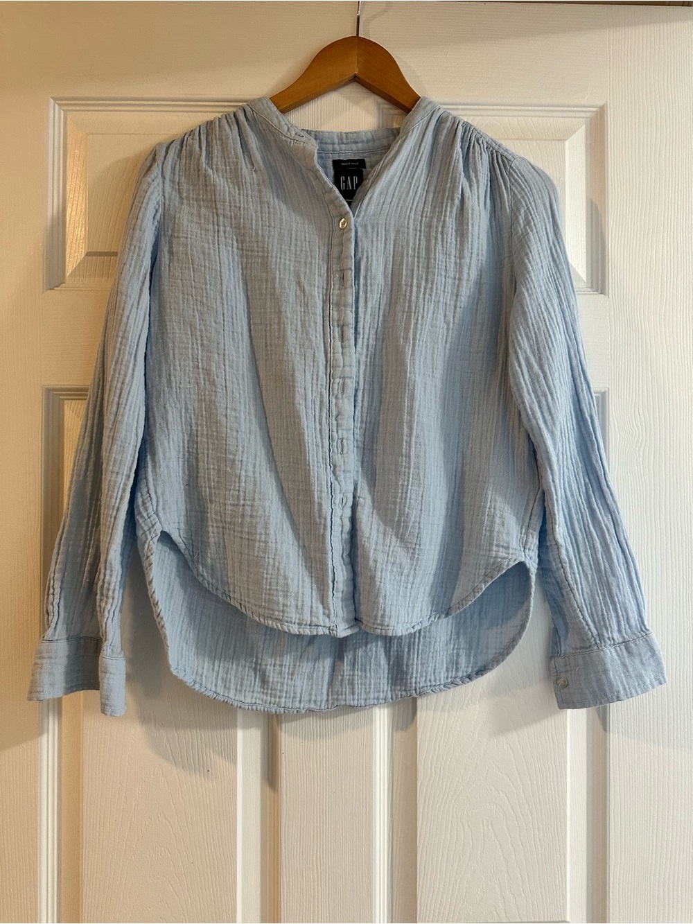 GAP Pale Blue Gauze Button-Up Shirt XSP
